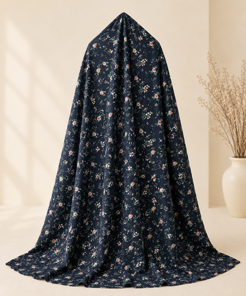 Midnight Floral Premium Chadar – Elegant Soft Cotton Comfort